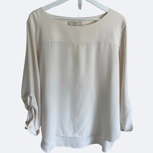 Loft Ivory Boatneck Blouse